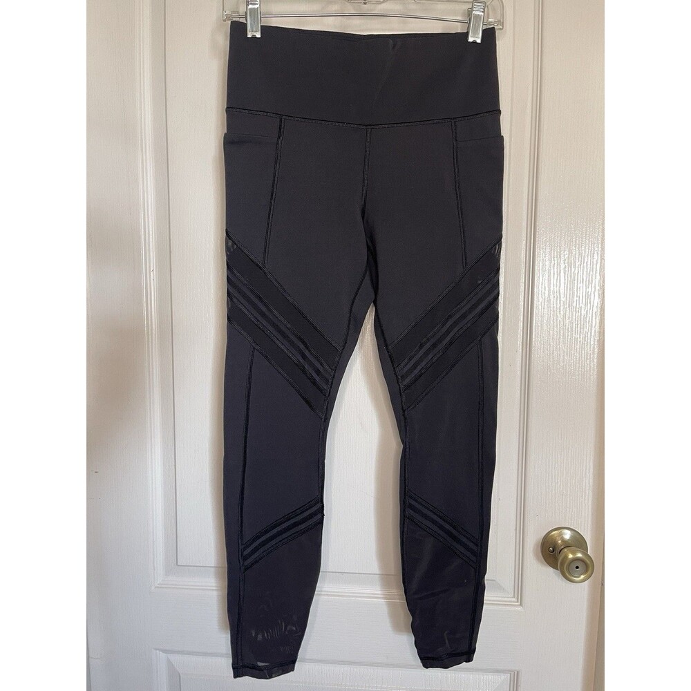 ATHLETA All In Mesh 7/8 Tight Black Active Cutout High Waisted Gym Yoga Sz S - Picture 2 of 7